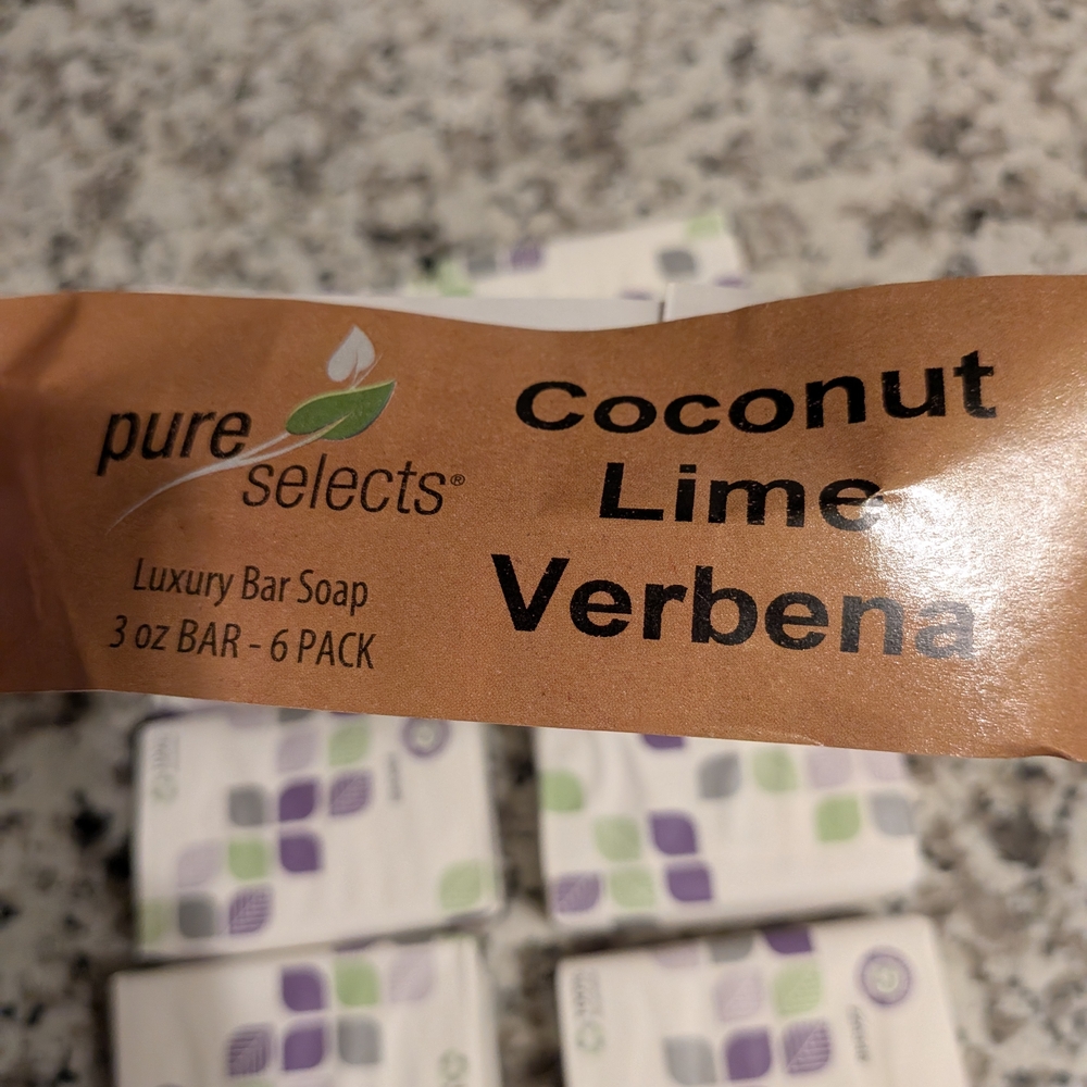 Pure Selects Coconut Lime Verbena Luxury Bar Soap 6-Pack - Picture 3 of 7